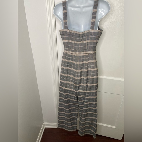 Cupcakes & Cashmere Black Plaid Willa Cropped Jumpsuit w Working Buttons. - Picture 7 of 11